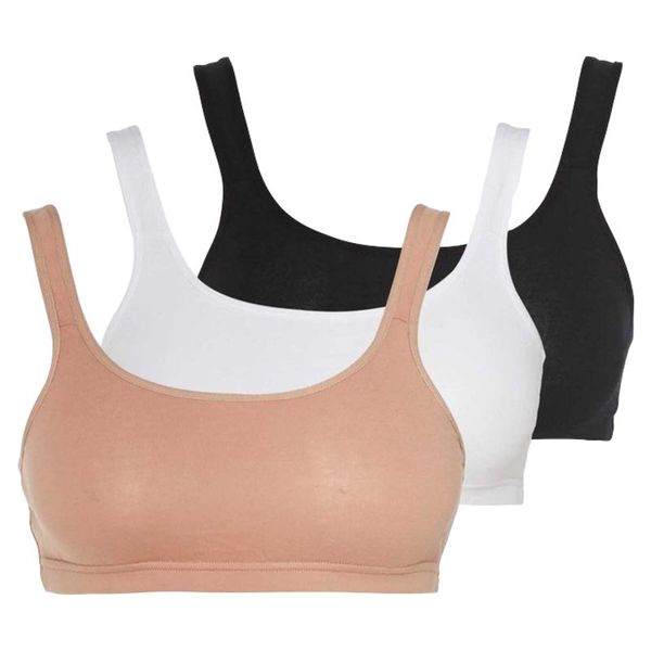 JOCKEY UNDERWEAR 3 Pack Women Stretch CROP TOP Breathable Cotton Comfort