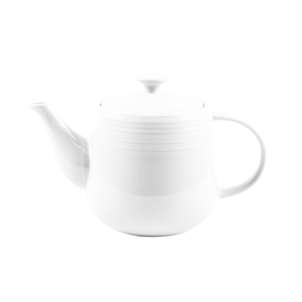 JENNA CLIFFORD - Embossed Lines Whisper White Teapot