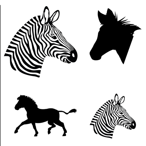 TrendSpire Zebra Combo Vinyl Stickers - Set of 4