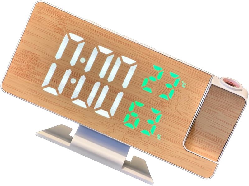 Multipurpose LED Projection Desk Alarm Clock - Time, Display