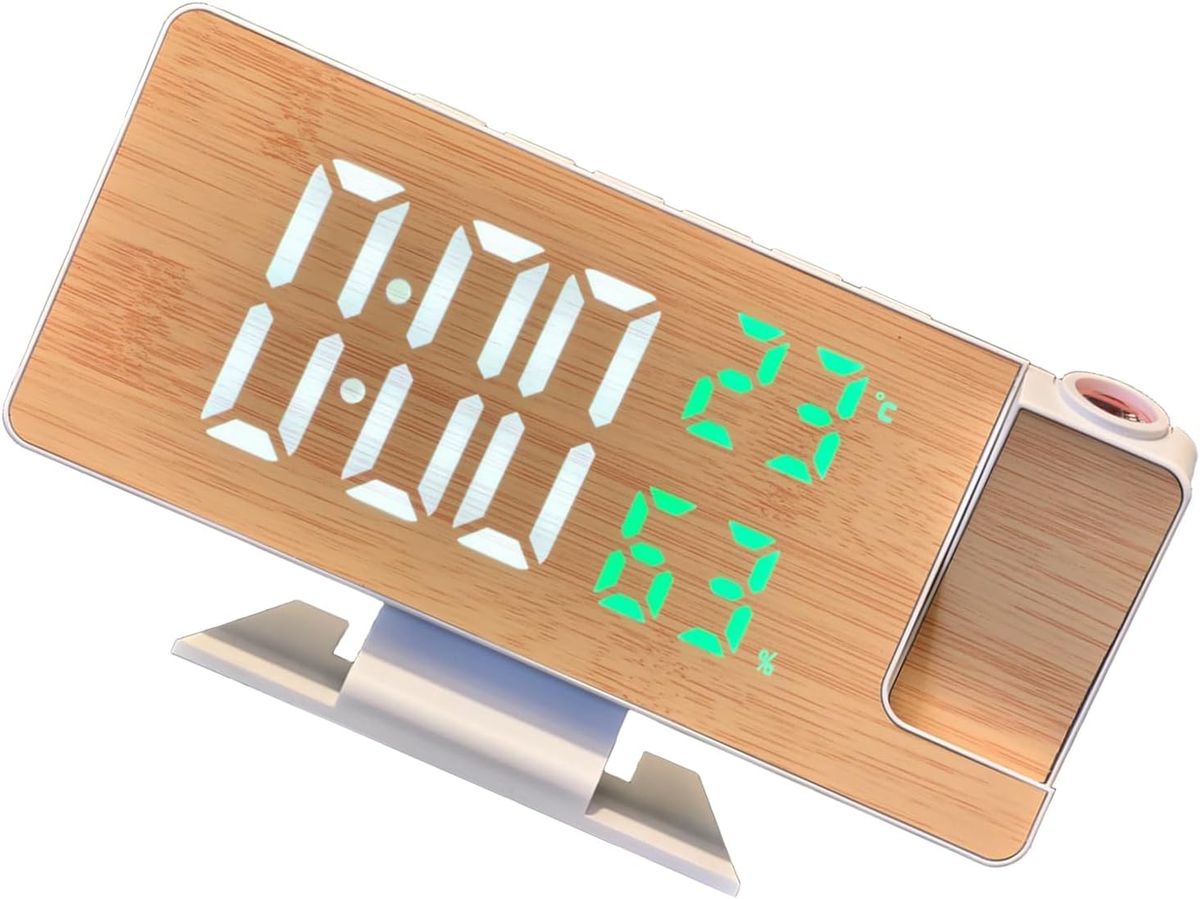 Multipurpose LED Projection Desk Alarm Clock - Time, Display