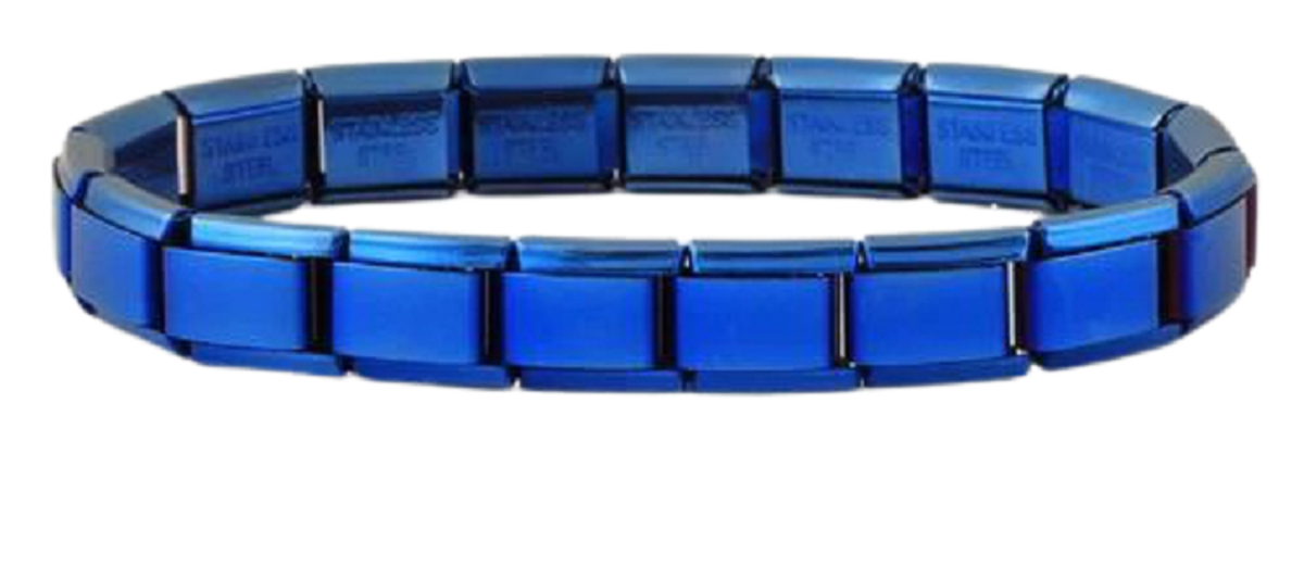 Bracelet de démarrage de charme italien brillant en acier inoxydable 18  Link - Taille classique de 9 mm