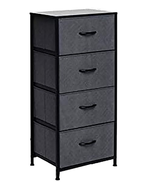 LMA Branded Economical Metal Frame &amp; Fabric - 4 Drawer Cabinet