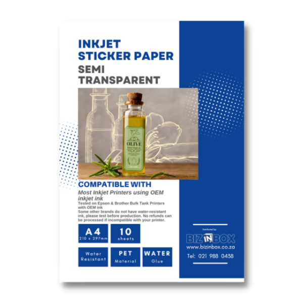 A4 Semi Transparent Sticker Paper (10s)