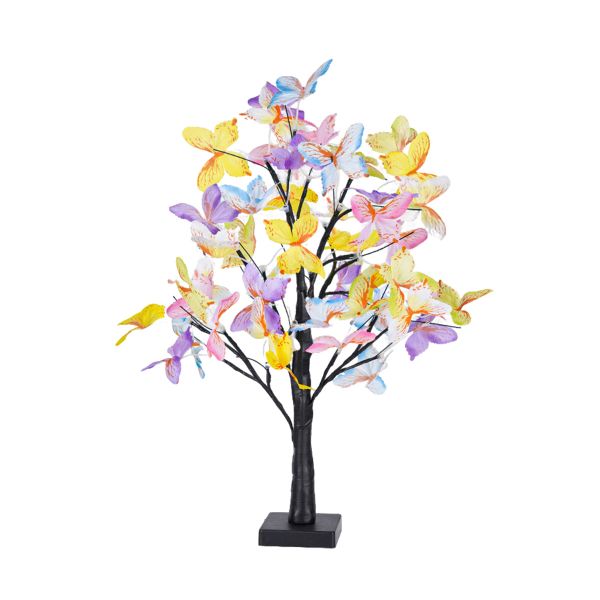 LED Butterfly Birch Tree Lights Artificial Tree Lamp Lighted Bonsai Black
