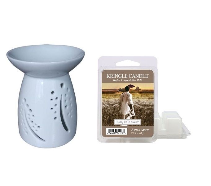 Ceramic Burner 10.5cm + Kringle Candle Wax Melt Far Far Away Buy