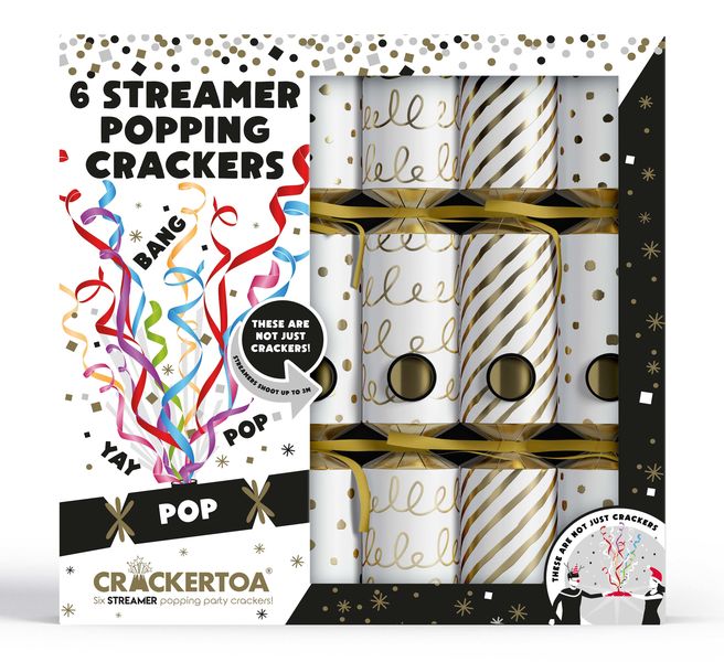 Holly &amp; Ivy Christmas Crackers - Crackertoa Gold Foil