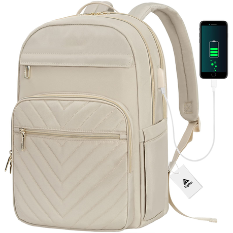 Topika Ladies 15.6" Laptop Backpack rechargeable USB Port Waterproof Oxford Image