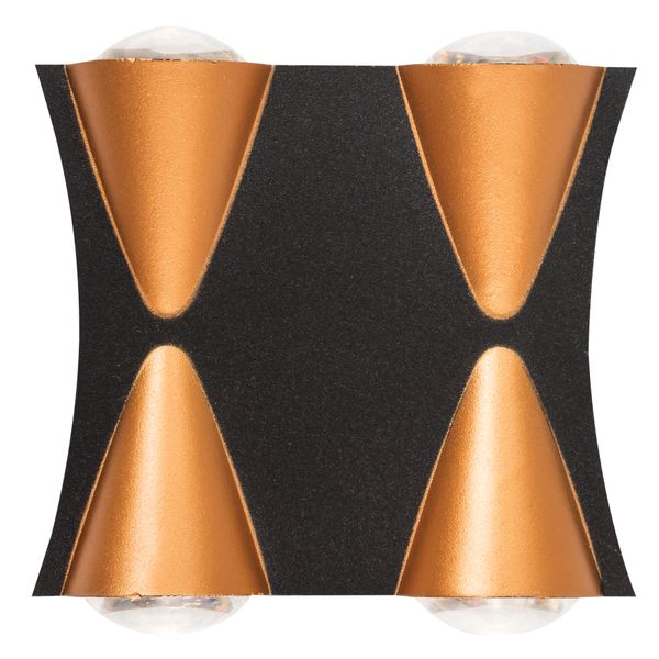 Modern Matt Black Up/Down LED Wall Light - L555 Black/Gold