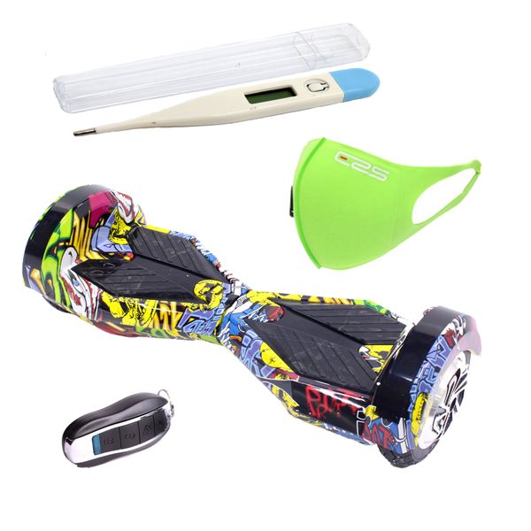 Self Balance Scooter 8" Hoverboard-LED-Bluetooth-Remote-Thermometer-Cartoon