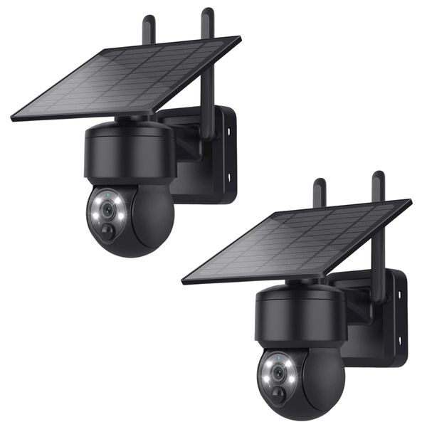 Security Camera Solar PTZ 4G Outdoor - 2 Pack Wireless | UltraHD