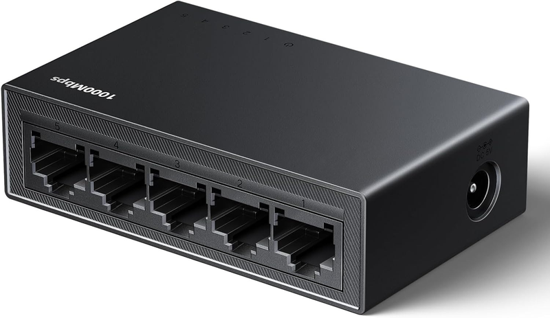 Ethernet Switch, 5 Port Gigabit Ethernet Splitter, Plug &amp; Play