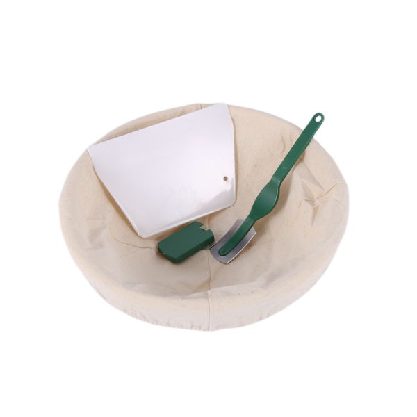 9 inch Bread Proofing Basket Set Sourdough Entry Basket + Dough Scraper + L