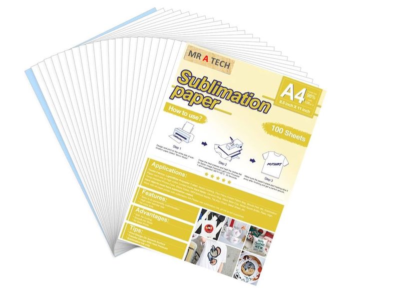 MR A TECH A4 Sublimation Transfer Heat Paper 100G-100 Papers-Tumblers,Mug