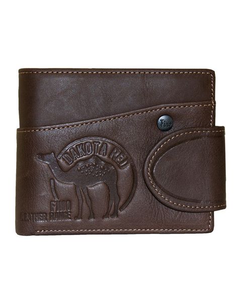 Fino HL-506 Genuine Leather Dakota Red Camel Card Wallet with Box