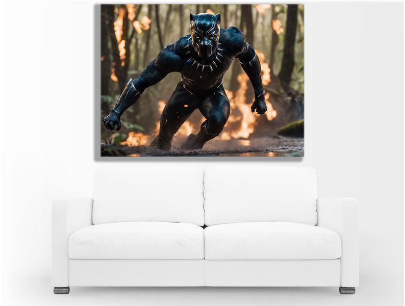 0100 Black Panther Modern Canvas Wall Art