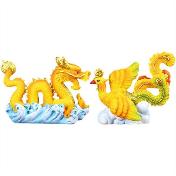 Chinese Feng Shui Dragon Phoenix Figurine Year of the Dragon Statue