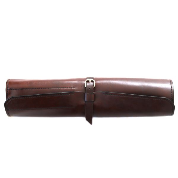 OM Creations Handmade Brown Leather Knife Roll Bag