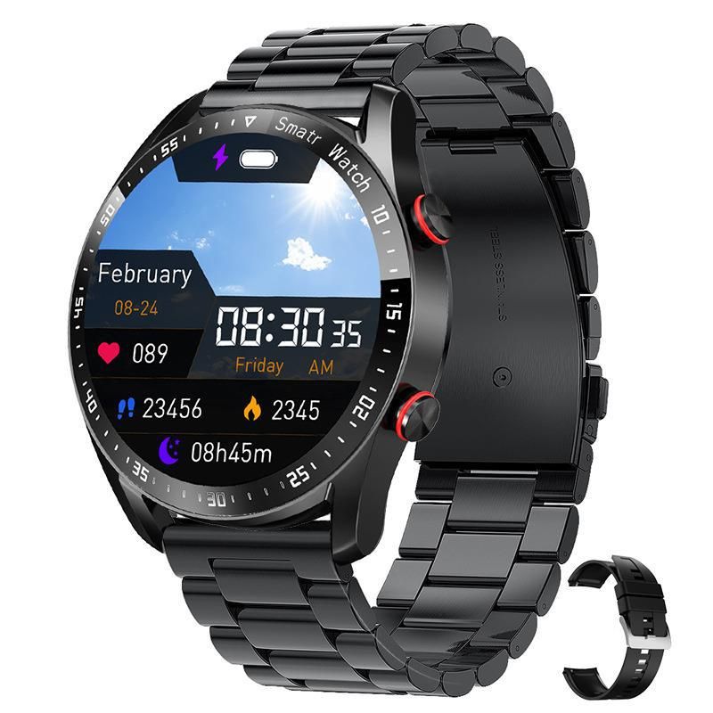 Smartwatch, Bluetooth calling and health detection, steel/silicone ...