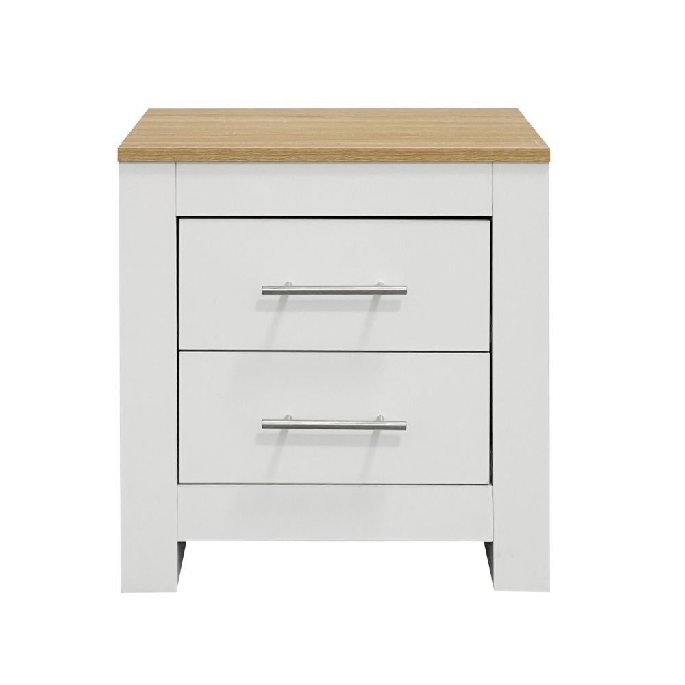 Bragg Minsk Bedside Table Side Table, Oak White