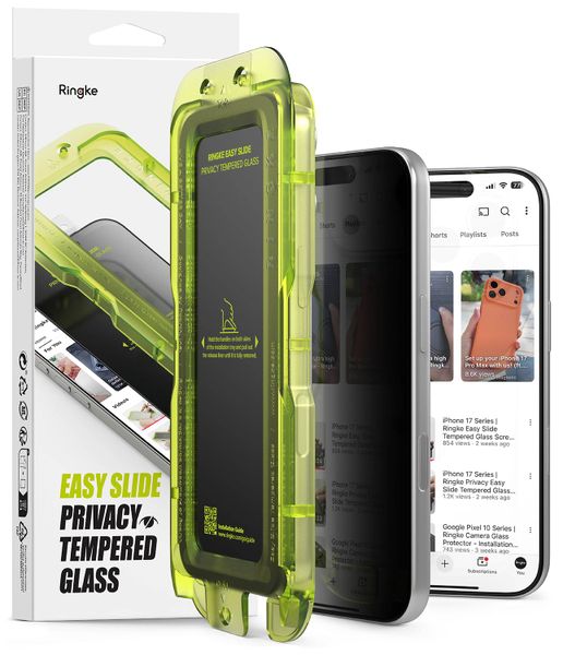 Privacy Easy Slide Tempered Glass 2Pk compatible with iPhone 17 Pro Max