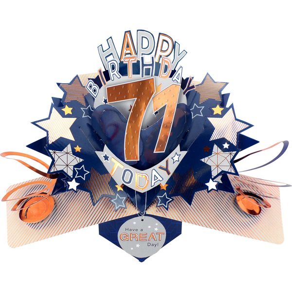 Happy 71st Birthday 3D Pop Up Card - Male