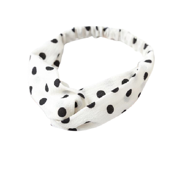 White Polka Dot Women's Headband