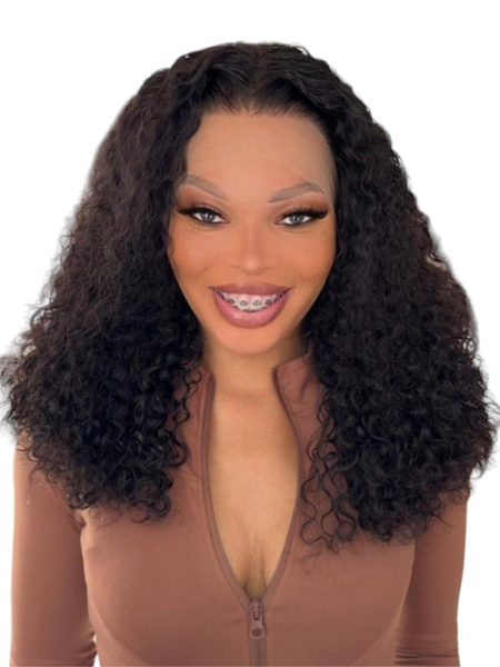 20"curly Super Double Drawn Full Frontal Wig