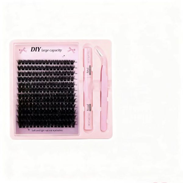 192pcs DIY Eyelash Clusters 10-18mm Eyelash Kit Thick Eyelash Extension Kit