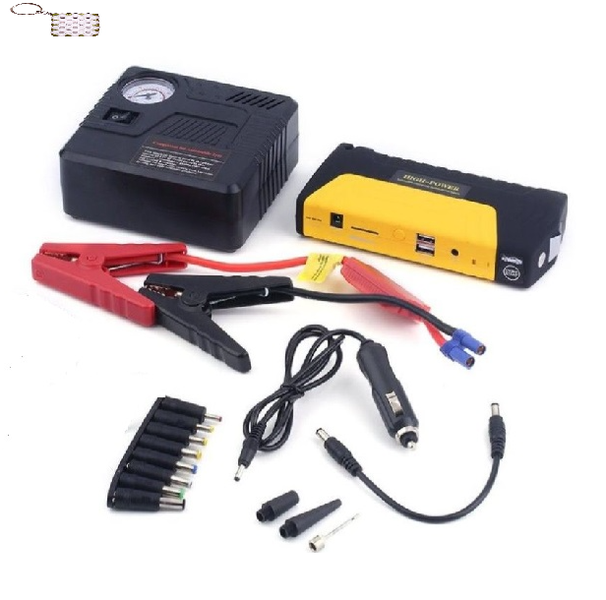 12V Automatic Car Battery Jump Starter With Air Compressor+Key Holder