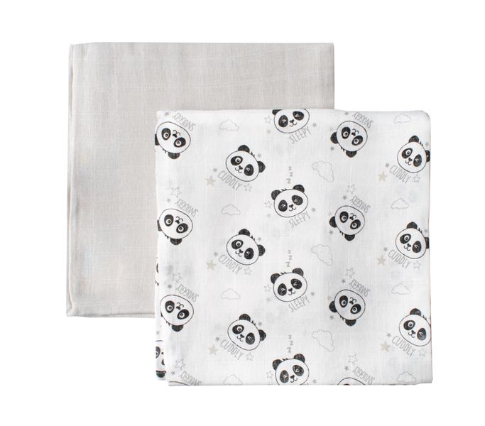 Baby Panda 2PK Muslin Blanket