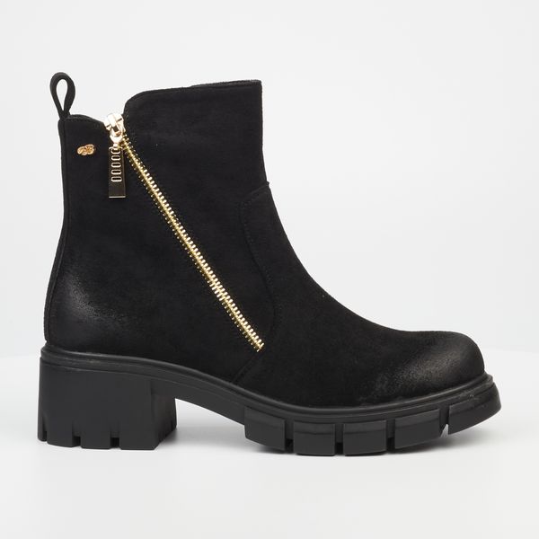 Women's Black Round Toe Tpr Sole Boots image
