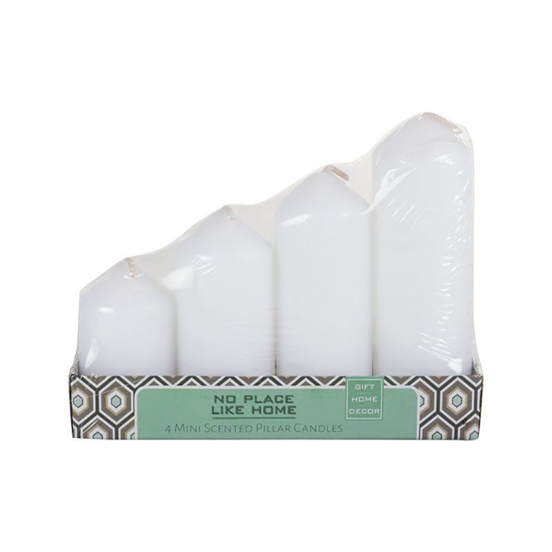 Pillar Candle Set White Various Sizes 4 Pieces Shop Today. Get