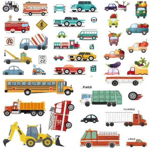 Kids Tattoos Cartoon Range - Transportation