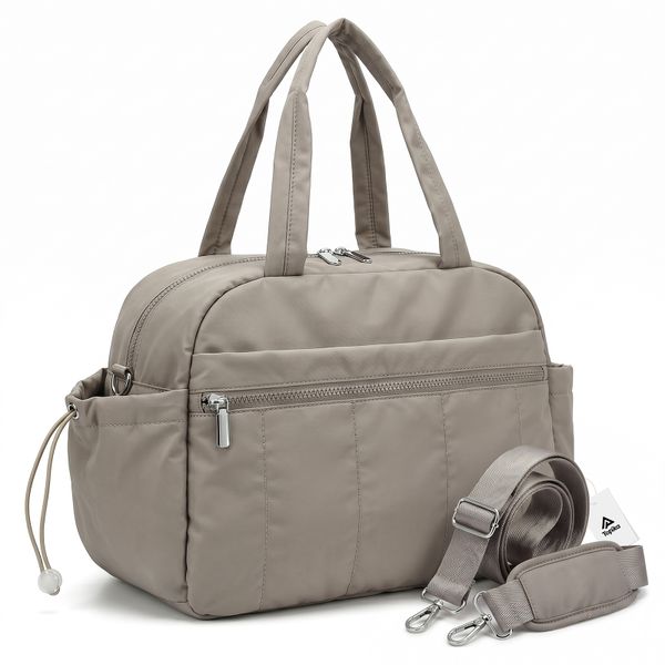 Topika Gym Duffle Bag For Women Travelling, Multiple Compartments,Khaki