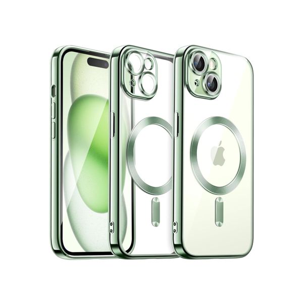 Electroplated Cover Compatible with iPhone 15-Green Electroplated
