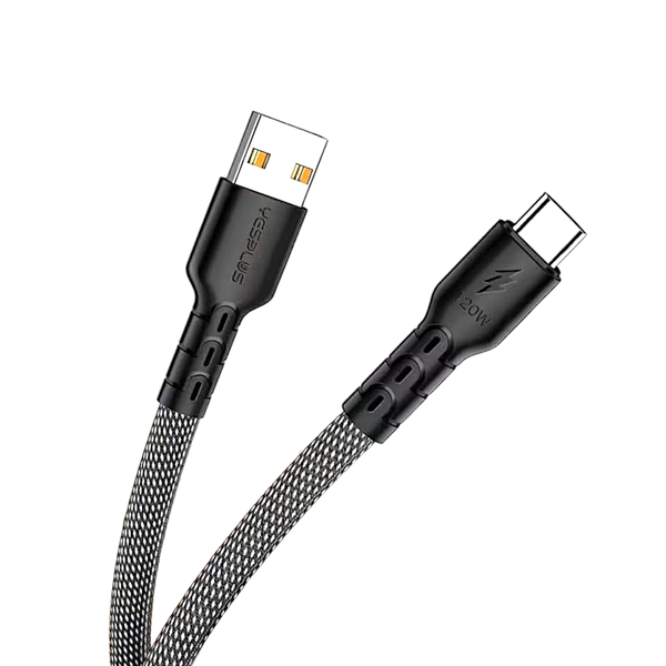 Yesplus - YS-826 - 12O Watt Fast Charging USB to Type C Data Cable - Black