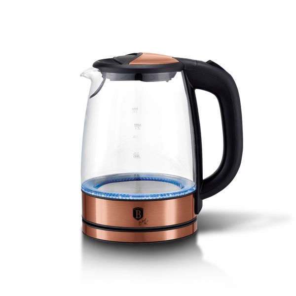 Berlinger Haus 2200W Electric Glass Kettle - Rose Gold Metallic