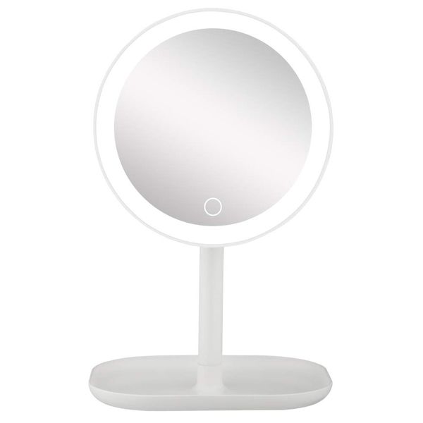 7-Inch Makeup Mirror with LED Lights Touch Screen Switch - White
