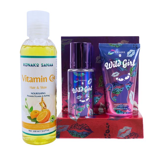 V.V.LOVE Wilo Girl Fragrance Lotion , Pefume Set &amp; Vitamin c Oil