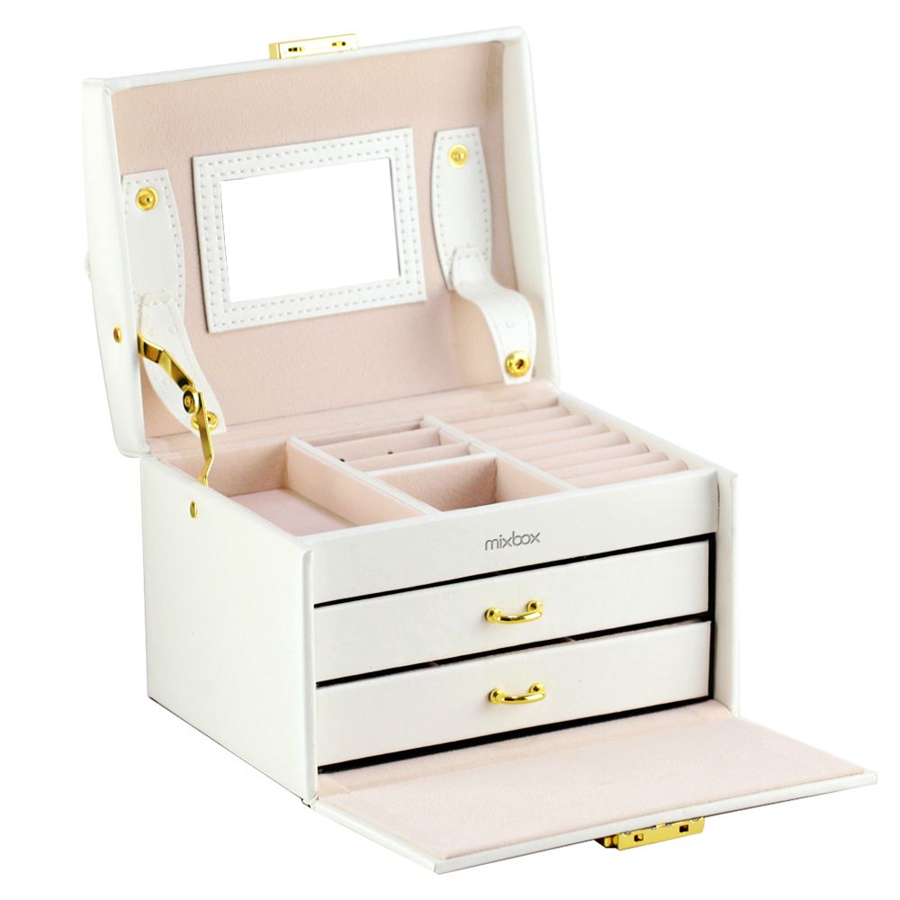 Mix Box Multi-functional Three-Layer Jewelry Storage Organizer Lockable Box