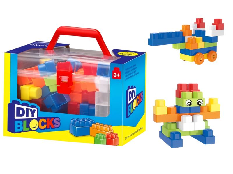 52-Piece Jumbo Building Block Set with Storage Container - Creative Play