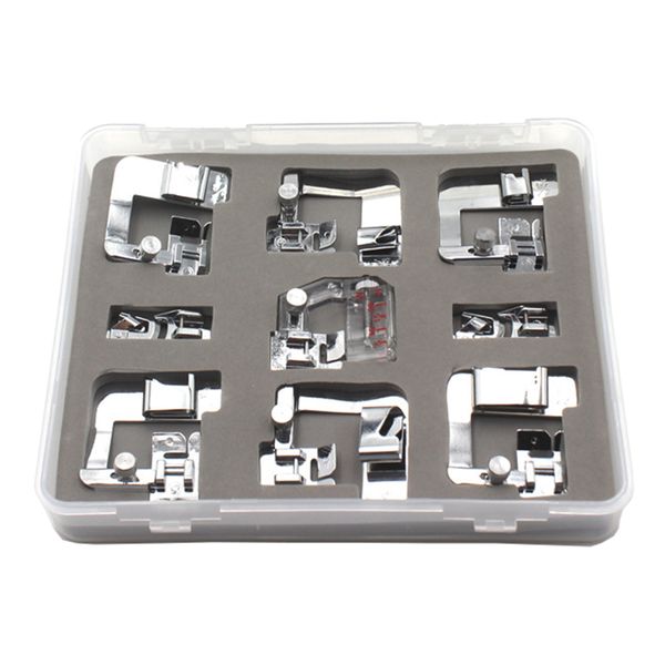 Sewing Machine Narrow Rolled Hemming Presser Foot Set - 9 Pieces