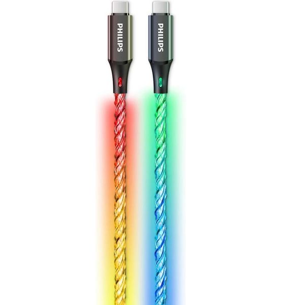 Philips USB Type-C To USB Type-C with RGB Fast Charge Data Cable - 1m