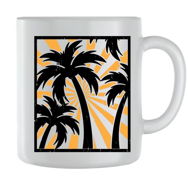 White Trees Coffee Mugs for Men Women with Surfing Graphic Cups Present 095