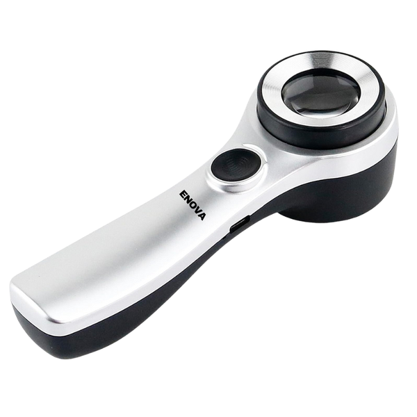 Enova Handheld 10X Magnifier Optical Magnifying Glass with Light