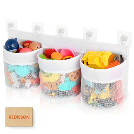Redisson Bath Tub Toy Storage Organizer with 3 Compartments and 5 Hooks Image