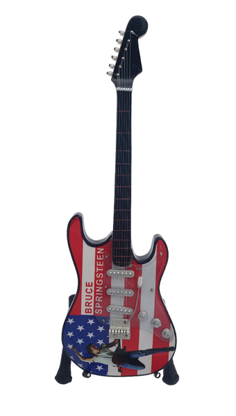 Mini Wooden Guitar Ornament - Bruce Springsteen - 24 x 7cm