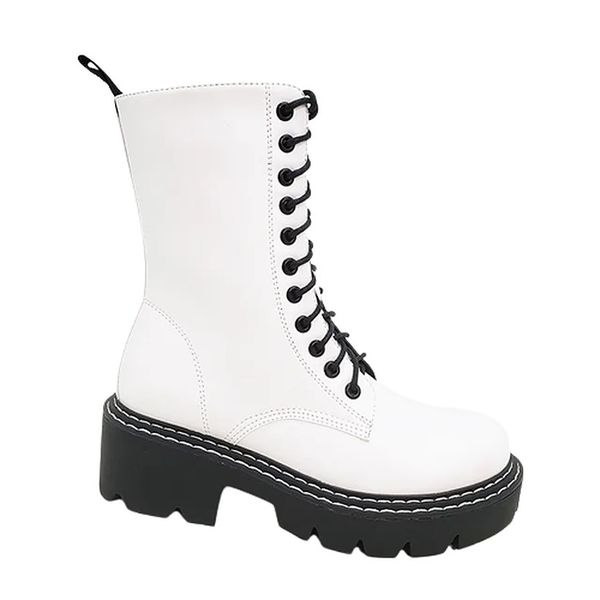 Girls Dynamite Leather White Boots