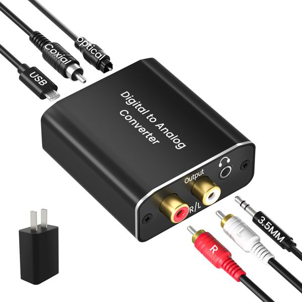 Digital to Analog Optical to RCA) Audio Converter DIGITALTOANALOG /PS4 Xbox